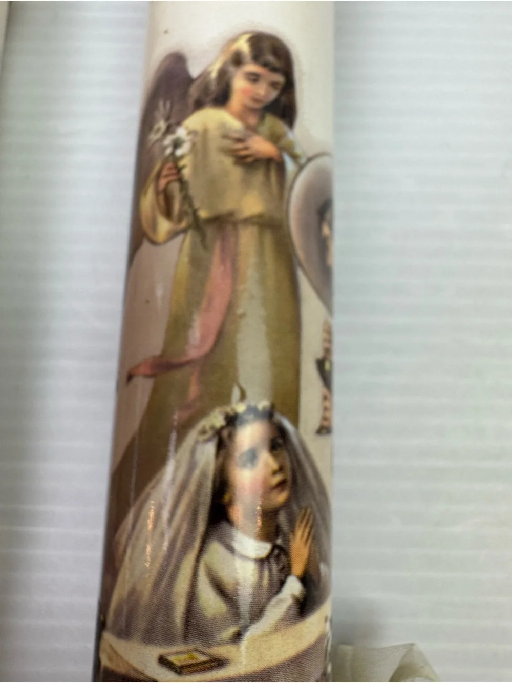 VTG First Holy Communion Decorative Candle Set Pair Boy & Girl Catholic Decor